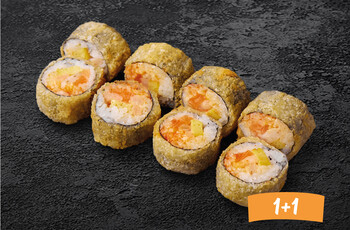 Ролл с лососем темпура
