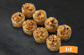 Ролл запеченный в кунжуте с угрем