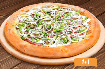 Пицца Деревенская 30 см на тонком тесте