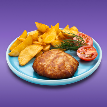 Котлетка из индейки с картофельными дольками