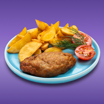Котлетка мясная с картофельными дольками